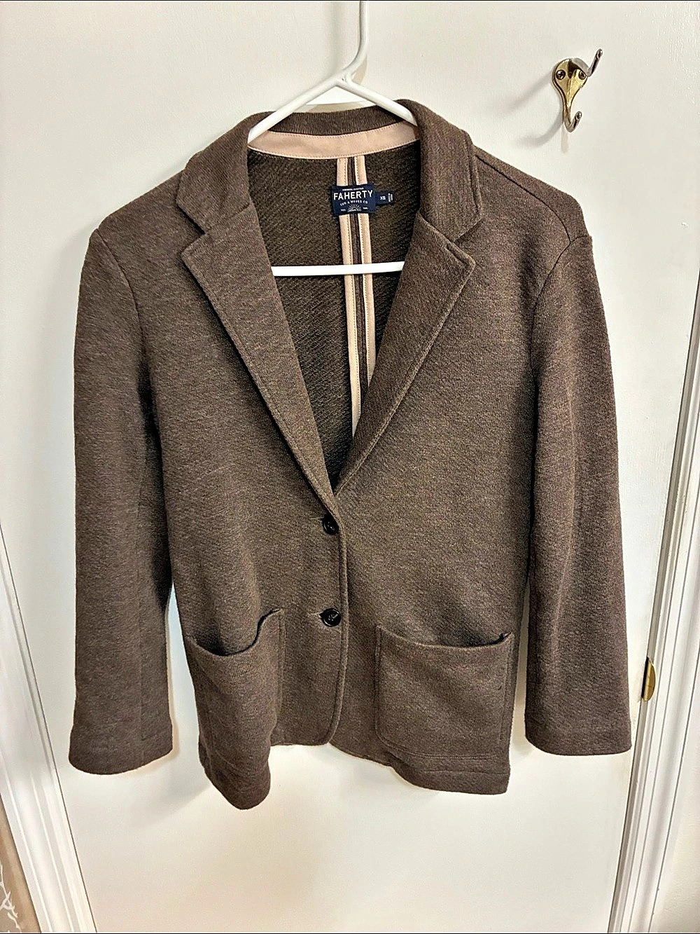 Faherty Inlet Knit Blazer Brown XS